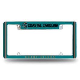 Rico Industries - Coastal Carolina Chanticleers Chrome Metal License Plate Frame with Full Frame Team Color Graphics - Multi