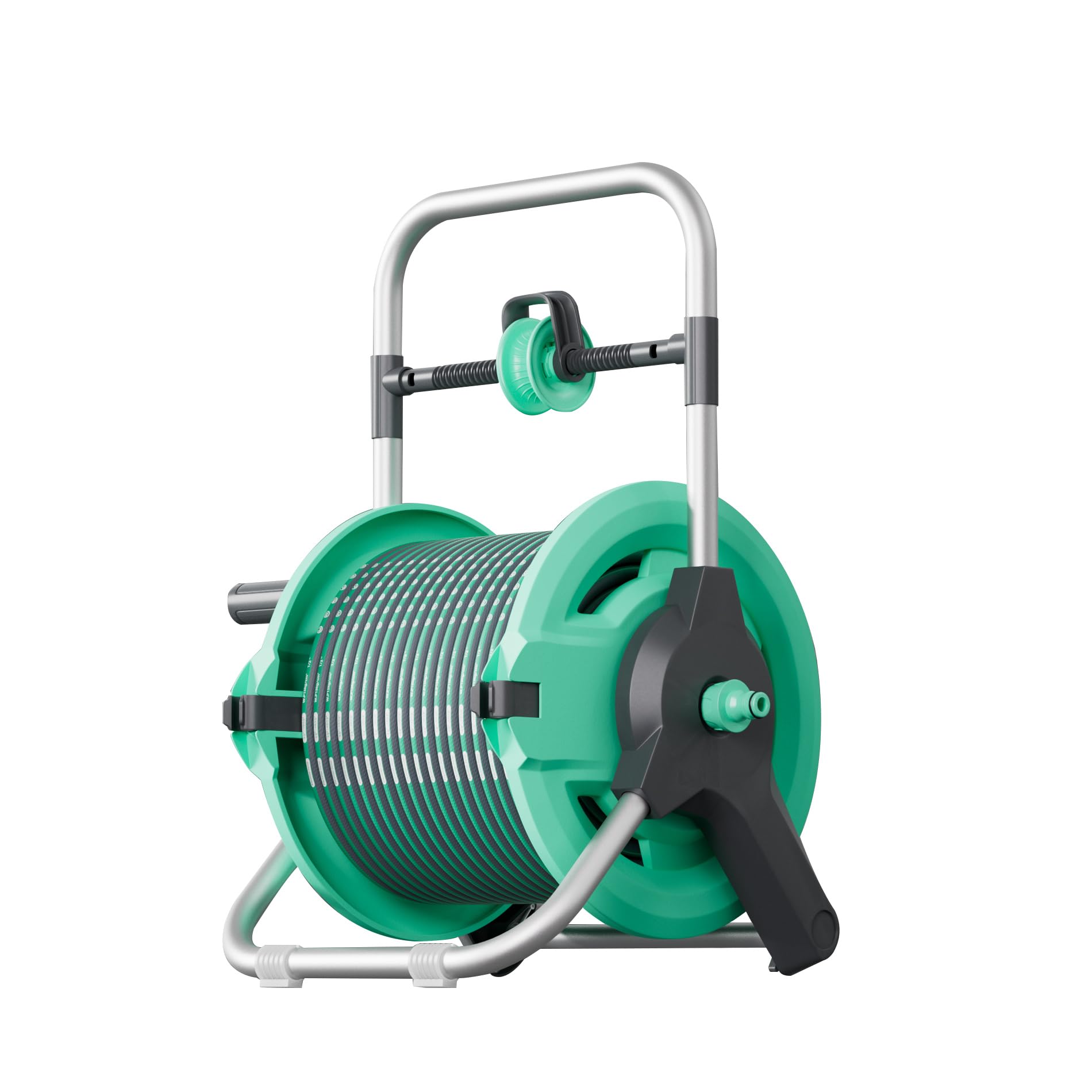 Front. JETRANSPORT - Portable Garden Hose Reel Cart Hold Up To 50-75 Ft Holder Tools With Built-in Guide For Outside Car Washing W - 75FT.
