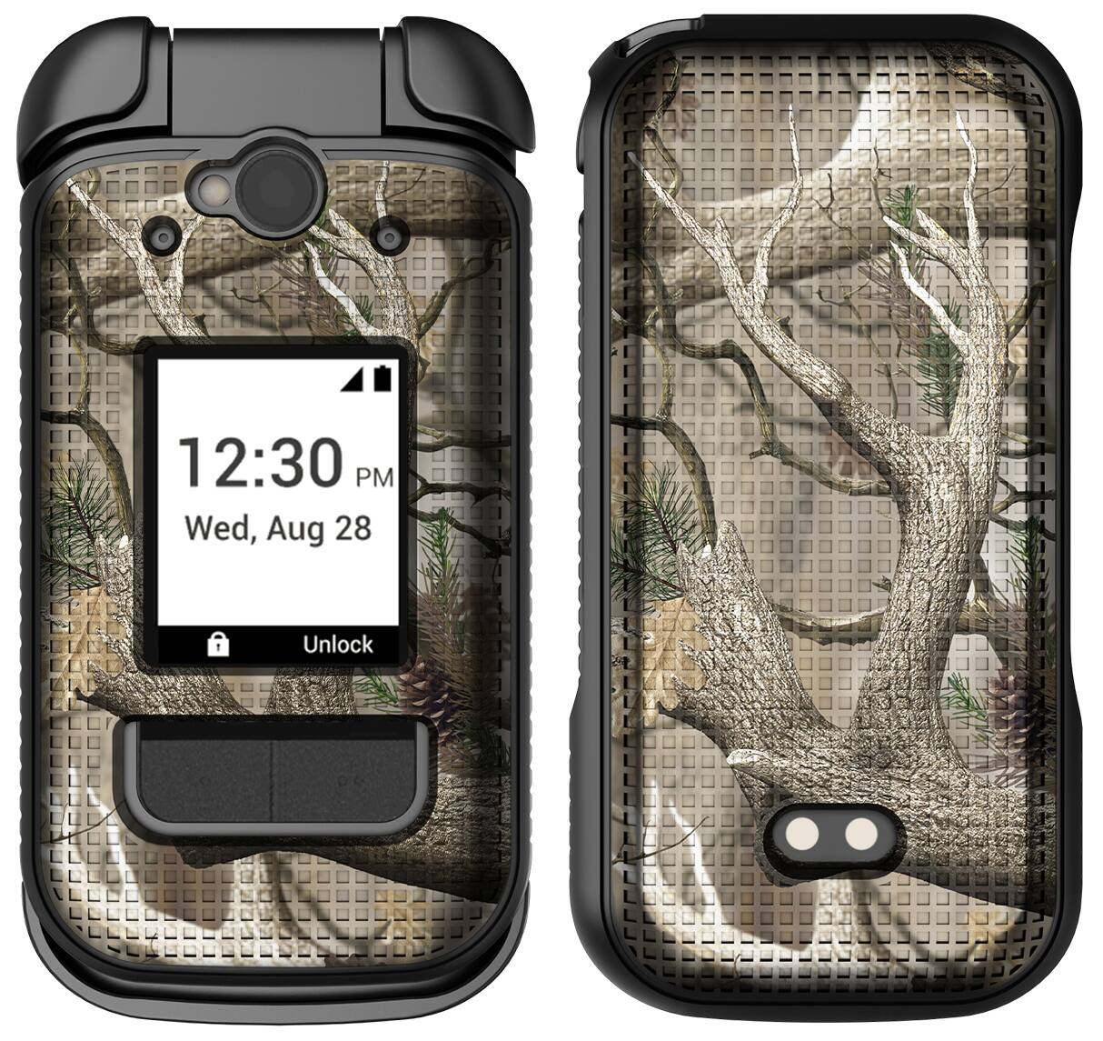 Nakedcellphone - Case for Sonim XP3plus 5G Flip Phone (2025, X320) - Hard Shell Cover - Camouflage