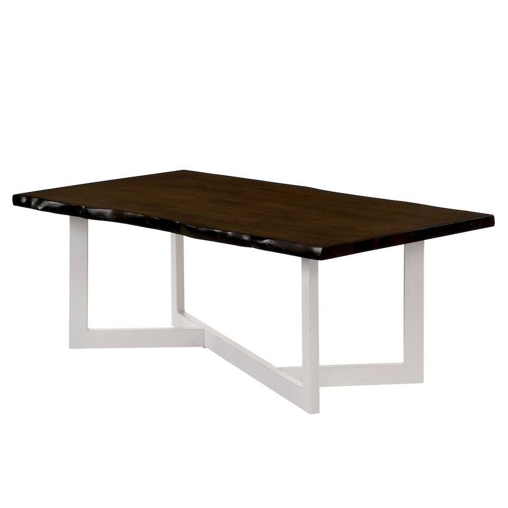 Front. Furniture of America - Krestian Contemporary Wood Coffee Table in Oak and White - Brown.