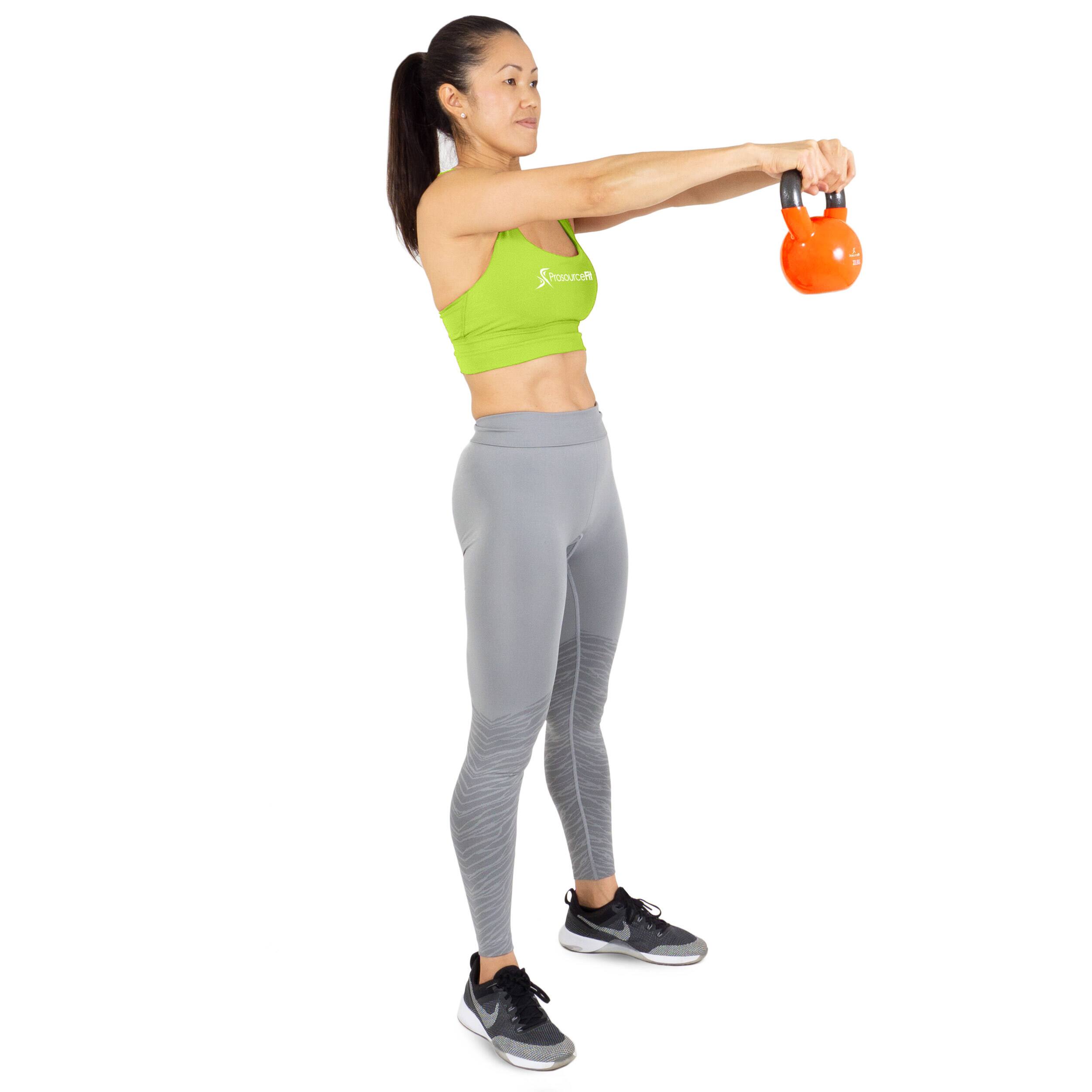 Back. ProsourceFit - ProsourceFit Vinyl Coated Iron Kettlebell, 15 lbs - Orange.