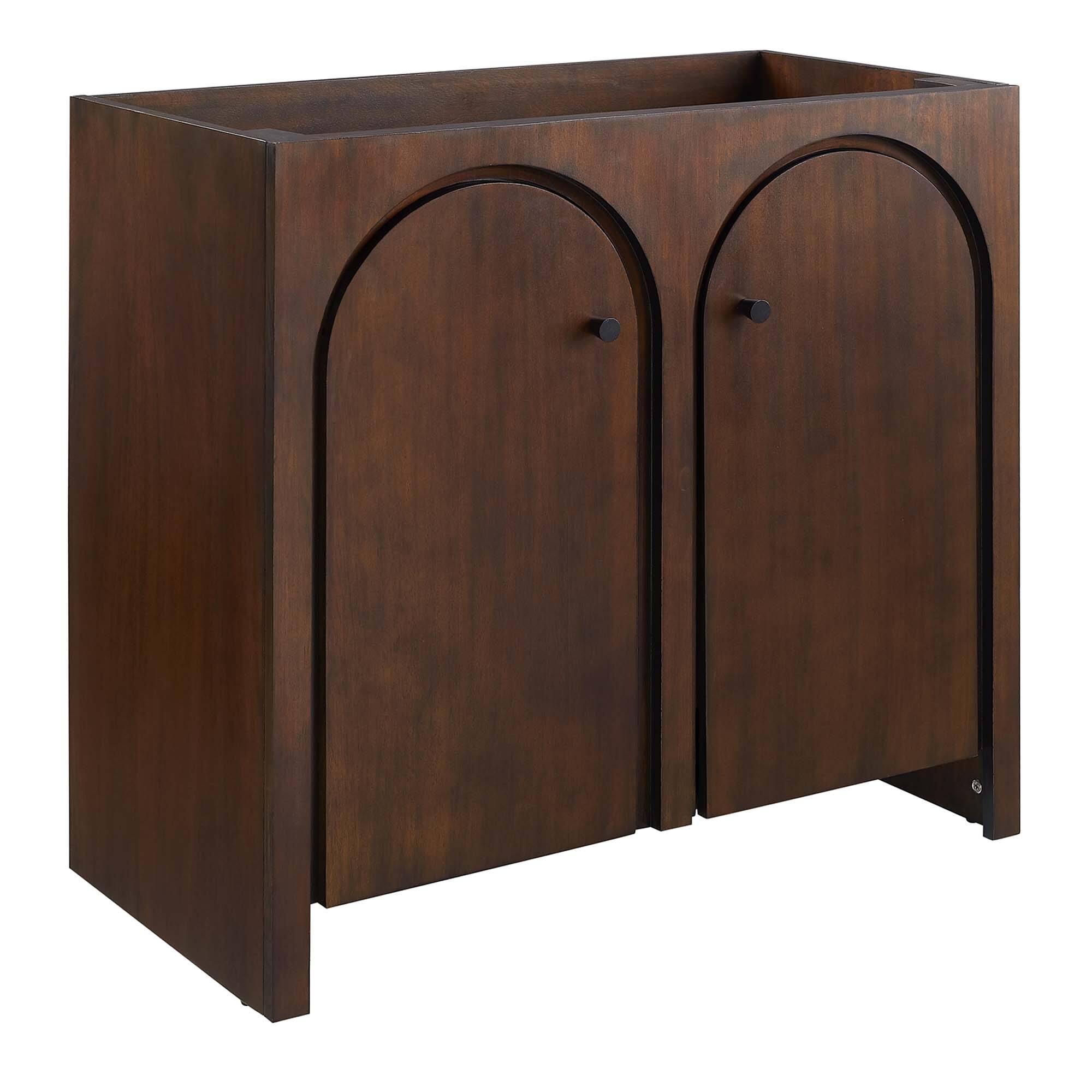 Angle. Modway - Appia Bathroom Cabinet Basin Not Included by Modway - Walnut.