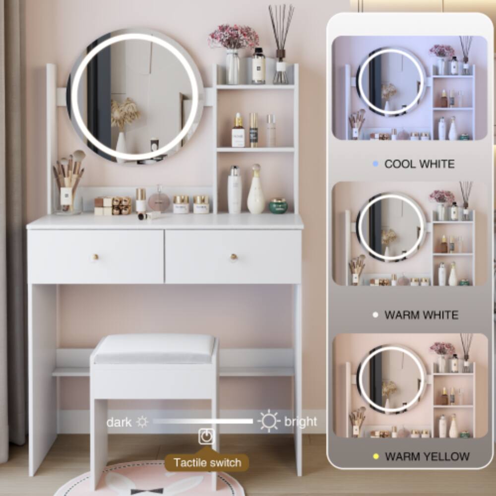 COOL WHITE  
WARM WHITE  
WARM YELLOW  

dark  
bright  

Tactile switch