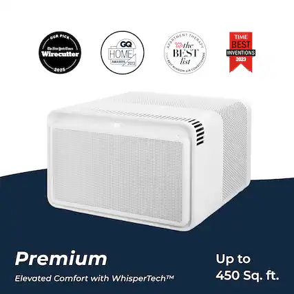 OUR PICK Ebe Sew Serk 2 cimcs Wirecutter 2025 HOME AWARDS 2023 APARTMENT the THERAPY 2024 BEST 2024 BEST list CONDITIONERS WINDOW AIR TIME BEST INVENTIONS 2023 68" Premium Elevated Comfort with WhisperTech™ Up to 450 Sq. ft.