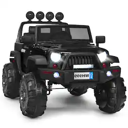 Gymax - Electric Kids Ride On 12V Truck Car w/ MP3 Remote Control - Black