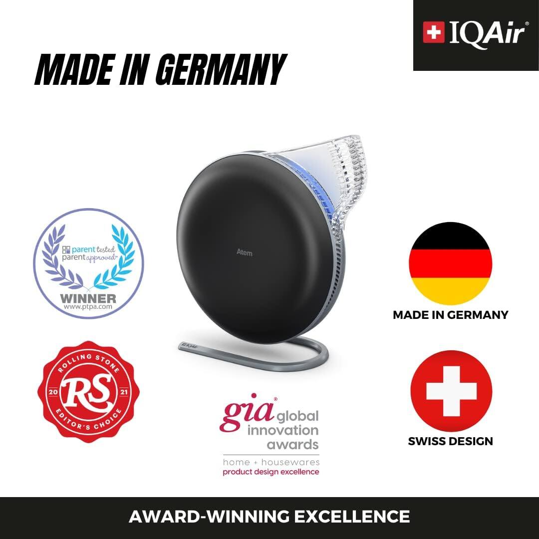 Alt View 11. IQAir - Atem Personal Air Purifier - Black.