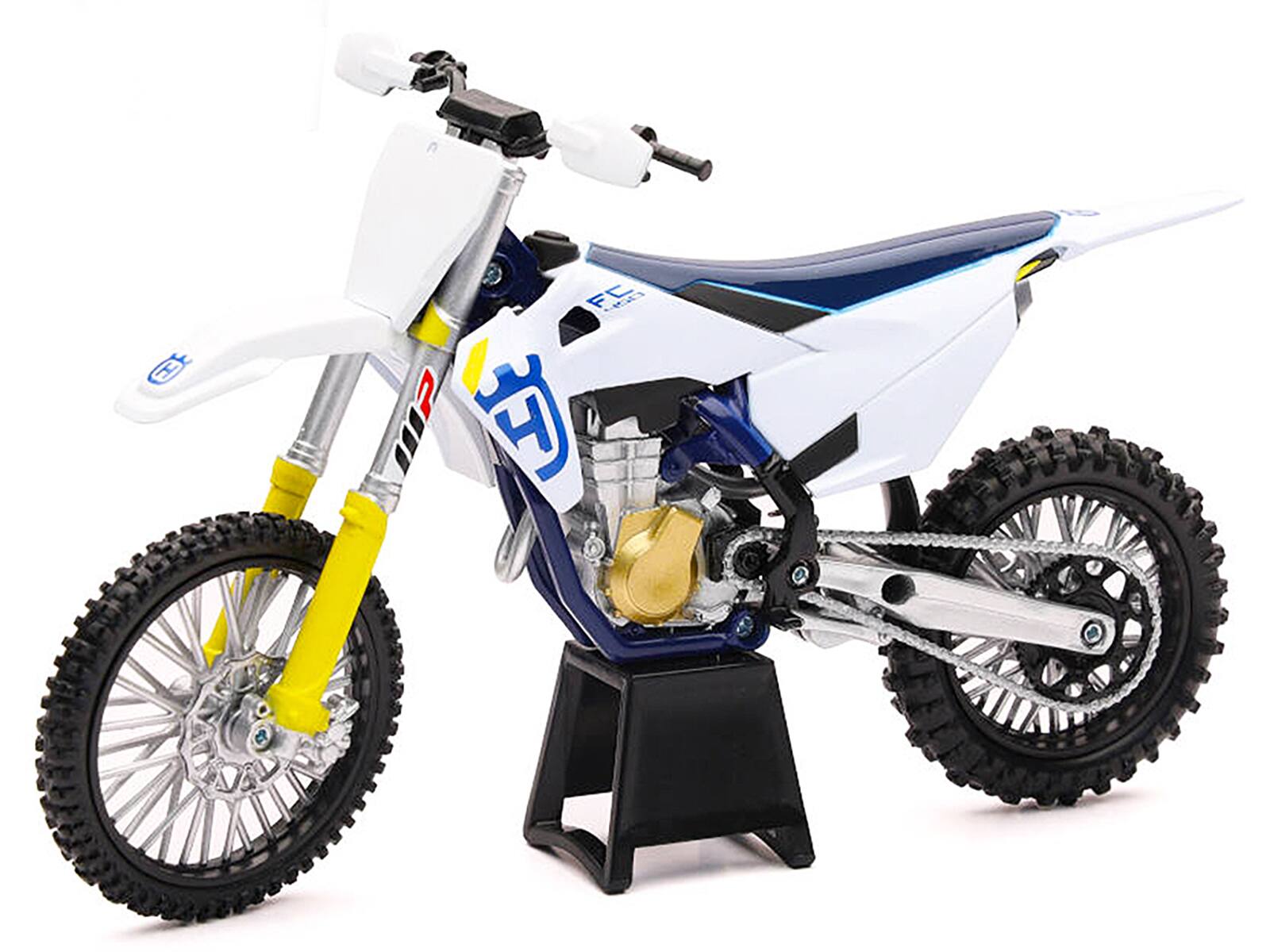 Alt View 1. New Ray - Husqvarna FC450 White and Blue 1/12 Diecast Motorcycle Model by New Ray.