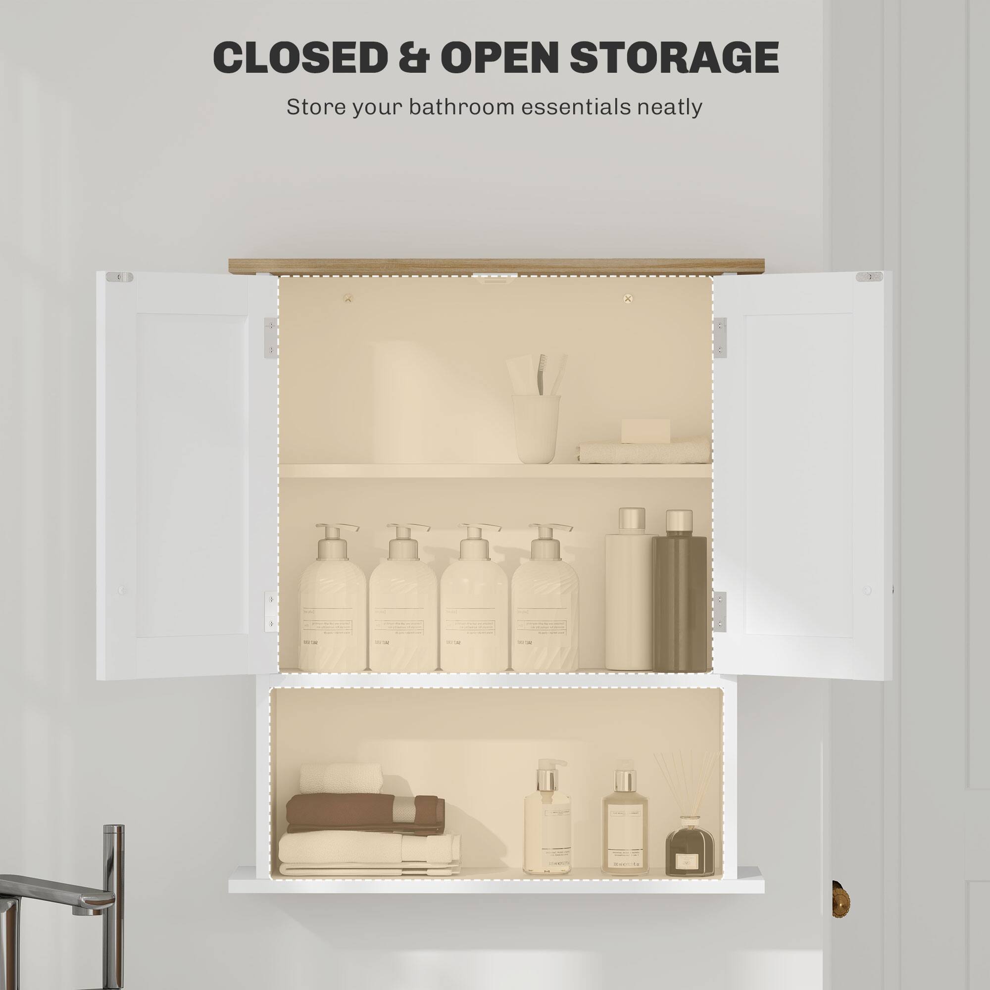 CLOSED & OPEN STORAGE
Store your bathroom essentials neatly