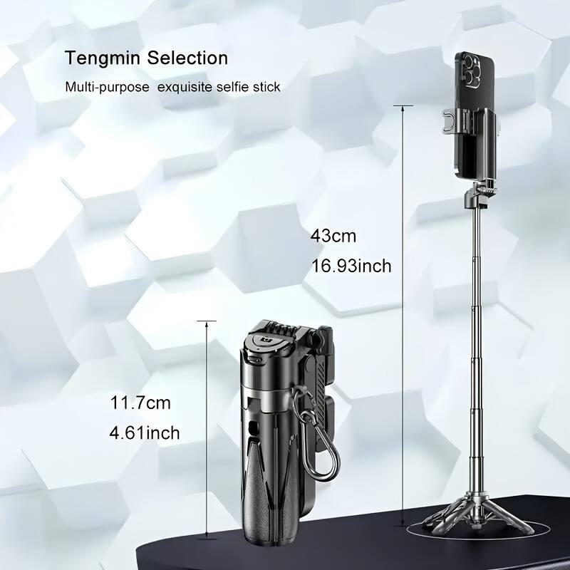 Tengmin Selection  
Multi-purpose exquisite selfie stick  

43cm  
16.93inch  

11.7cm  
4.61inch