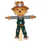 Front. Fan Creations - Michigan State Spartans 12" Scarecrow Yard Stake - Multicolor.