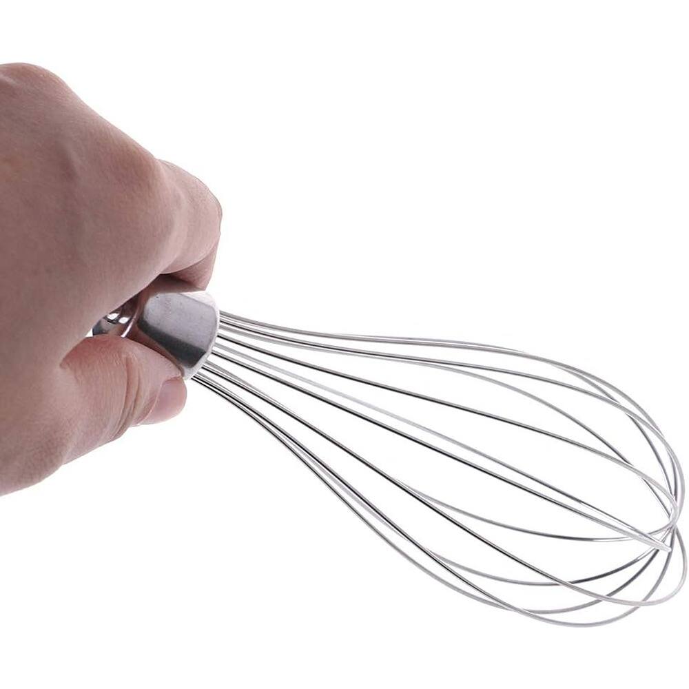 Angle. RTMB - Stainless Steel Electric Egg Beater Whisk, Kitchen Mixer Accessory - Silver.