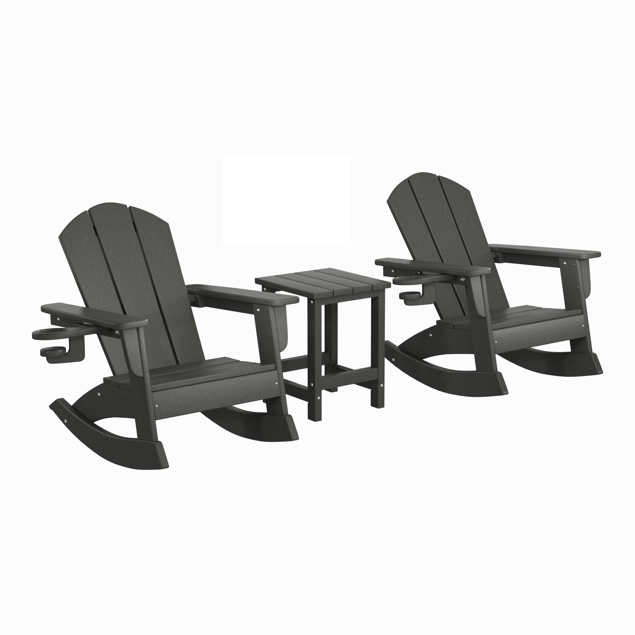 WestinTrends - Malibu 3-Piece Kids Rocking Chair With Cup Holder and Square Side Table Set - Gray price history on PriceWatchPro