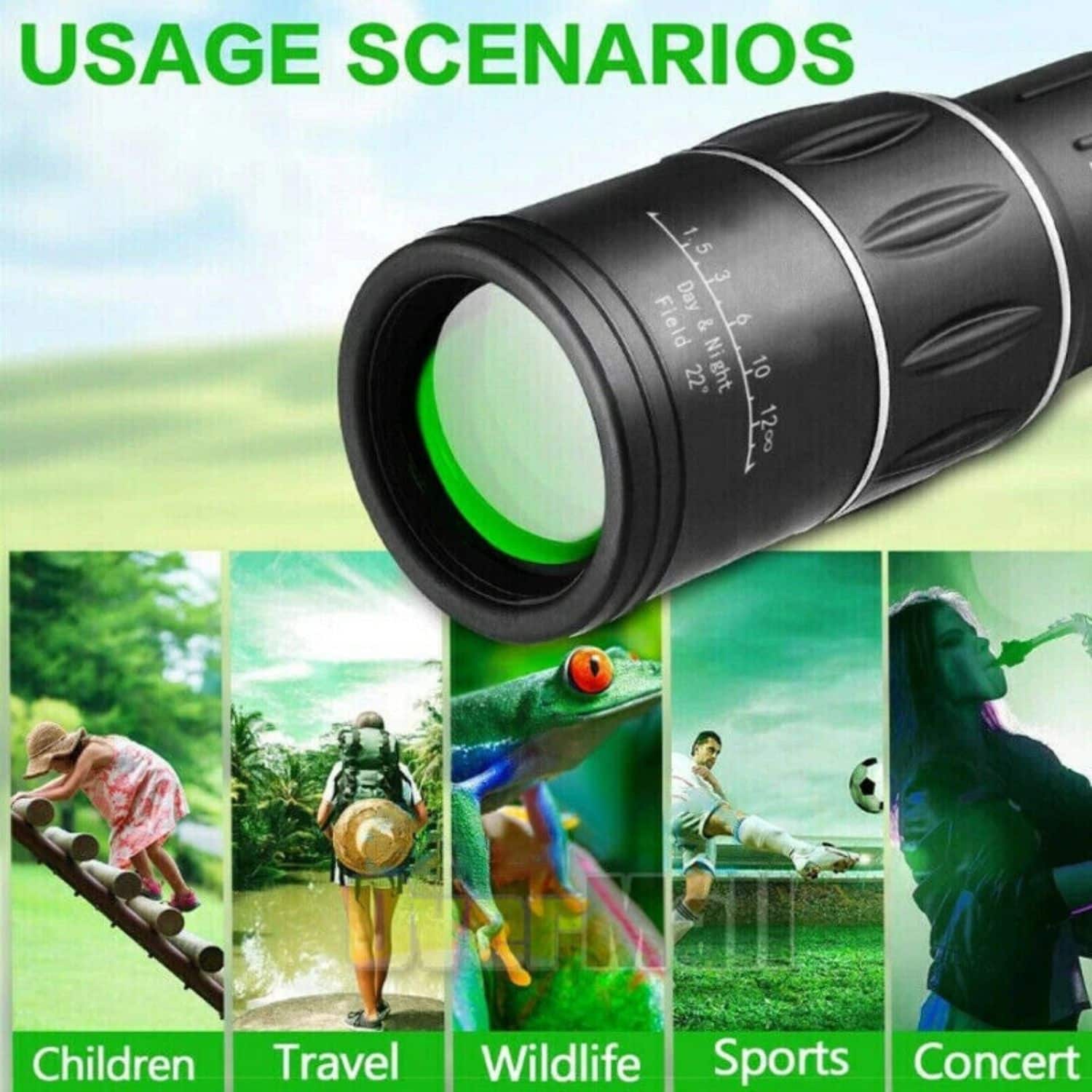 Stock Preferred 16x52 HD Monocular Telescope with Smartphone