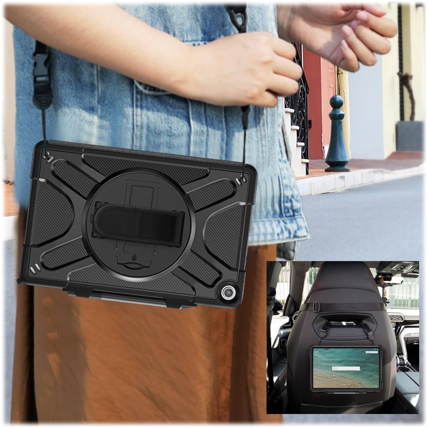 Alt View 16. SaharaCase - DEFENSE-X Series Case for Amazon Fire Max 11 (2023) - Black.