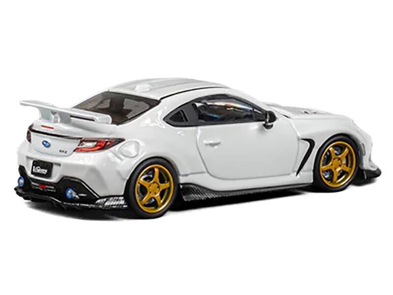 Back. CM Models - Subaru BRZ "Varis Arising-1" RHD (Right Hand Drive) White with Extra Wheels 1/64 Diecast Model Car by CM Model - White .