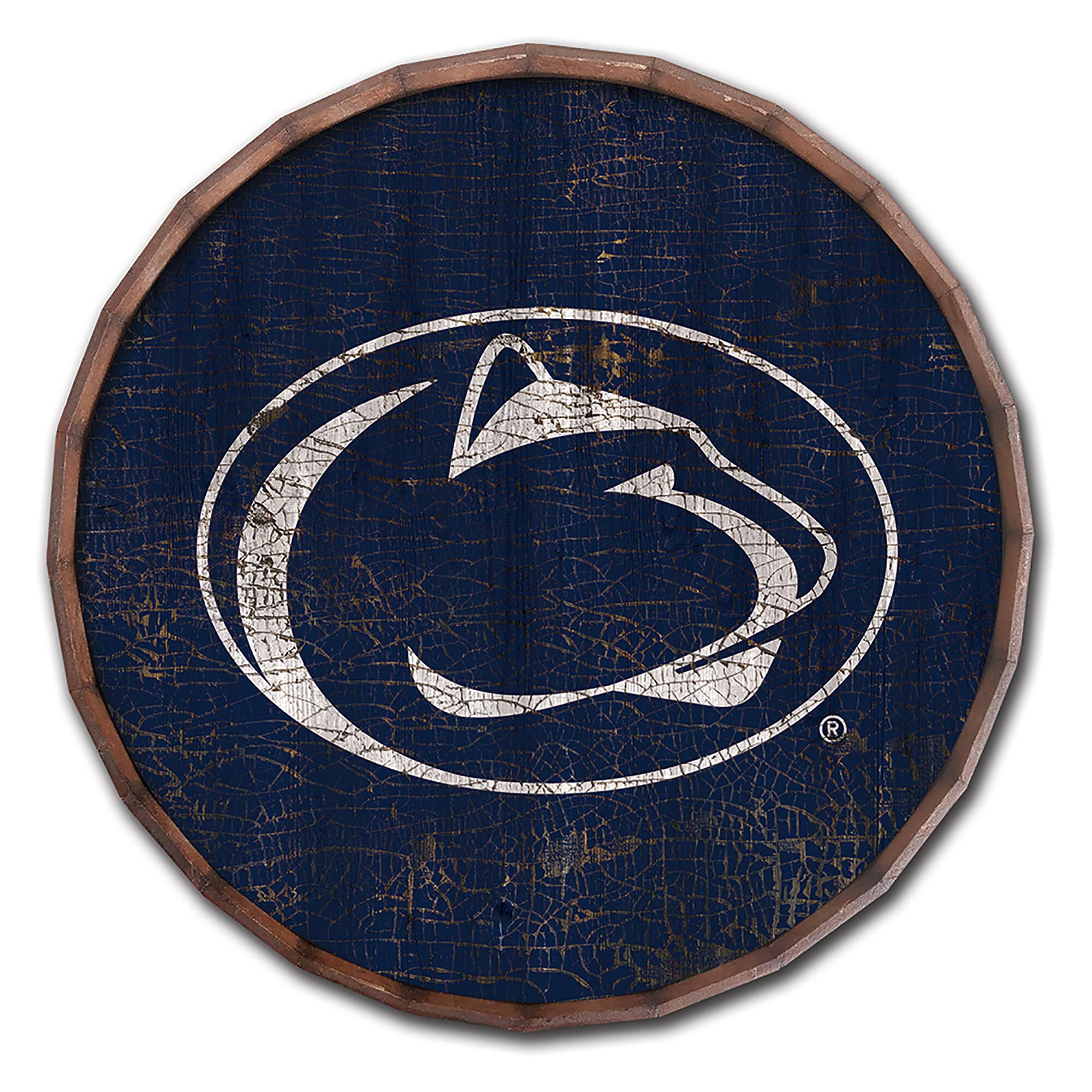 Penn State Nittany Lions 24" Cracked Color Barrel Top Sign
