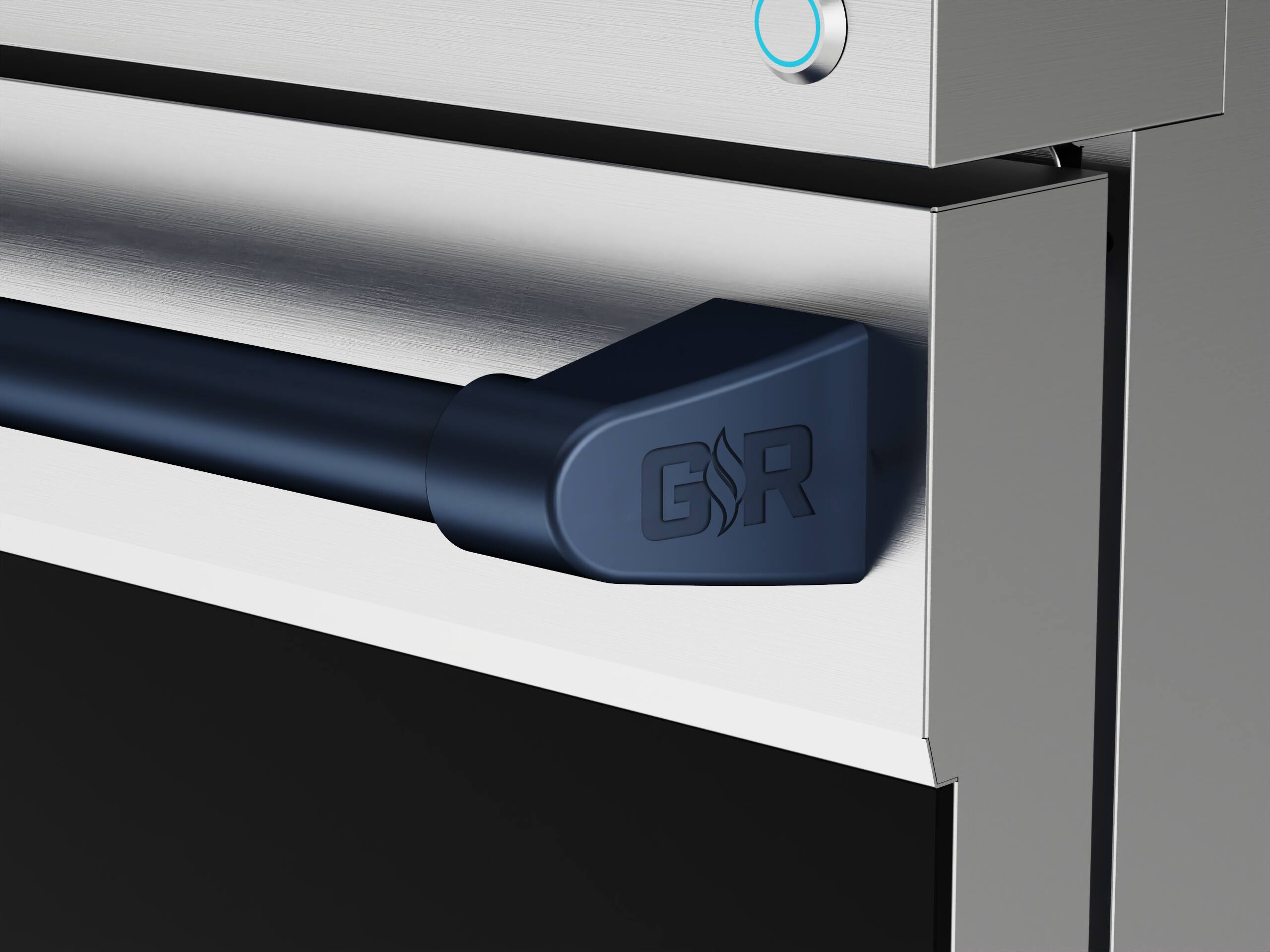 Alt View 14. Thor Kitchen - Gordon Ramsay Series by Thor Kitchen 4.55 Cu. Ft Freestanding Liquid Propane Gas Range with Navy Blue Hardware - Stainless Steel.