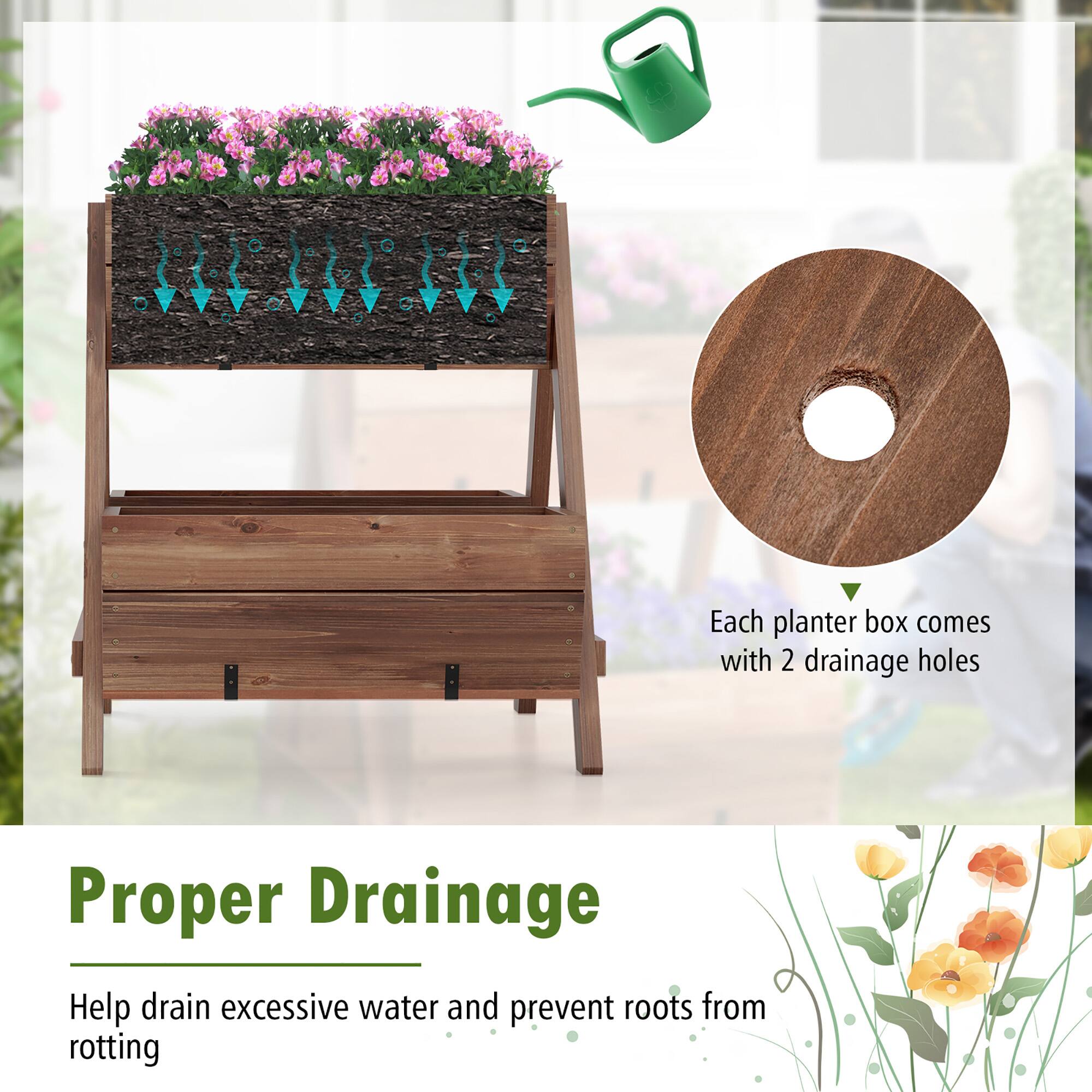 Proper Drainage

Help drain excessive water and prevent roots from rotting

Each planter box comes with 2 drainage holes
