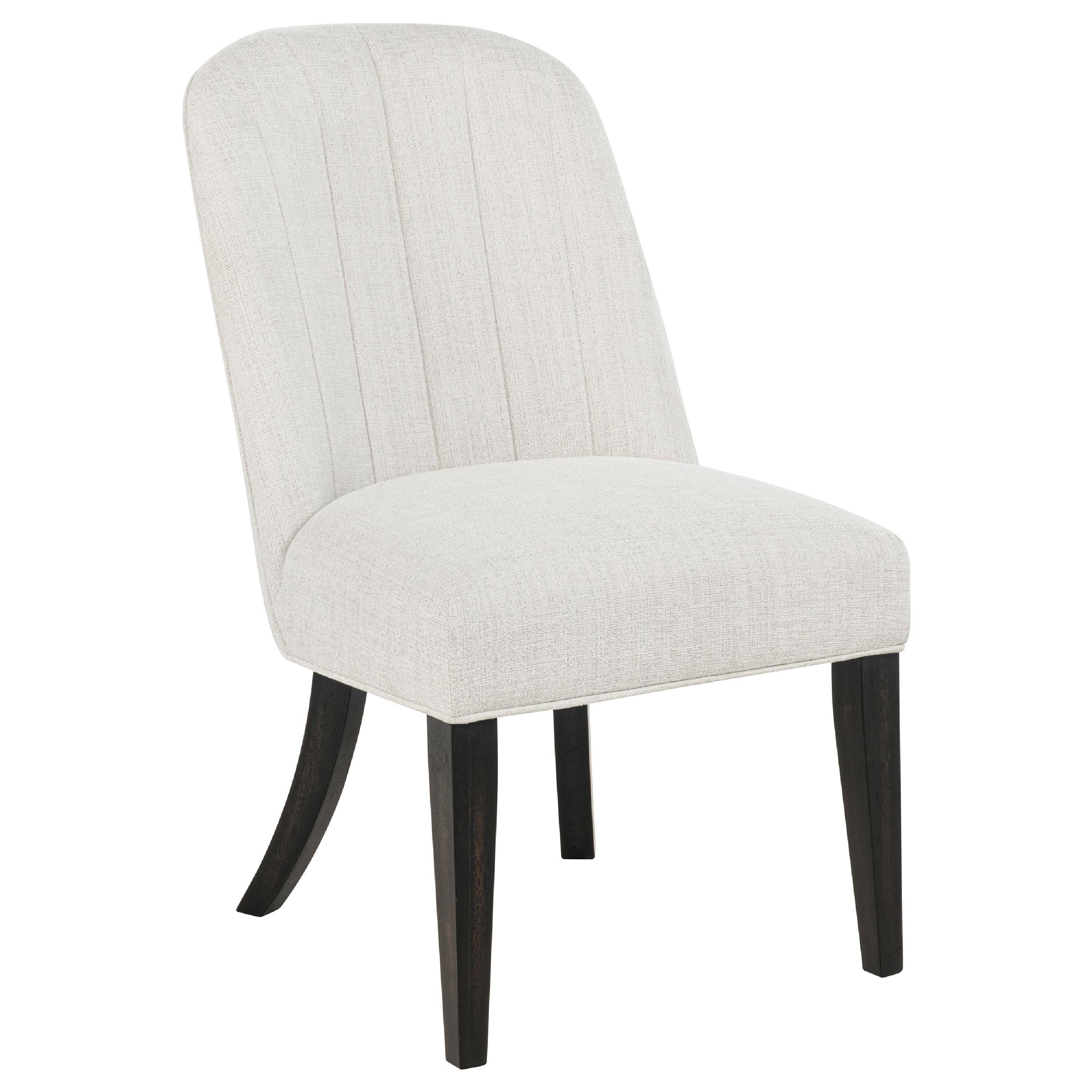 Angle. Manhattan Lane - Lina Dining Side Chair Set of 2, Cream Upholstery, Brunished Black - Cream, Burnished Black.