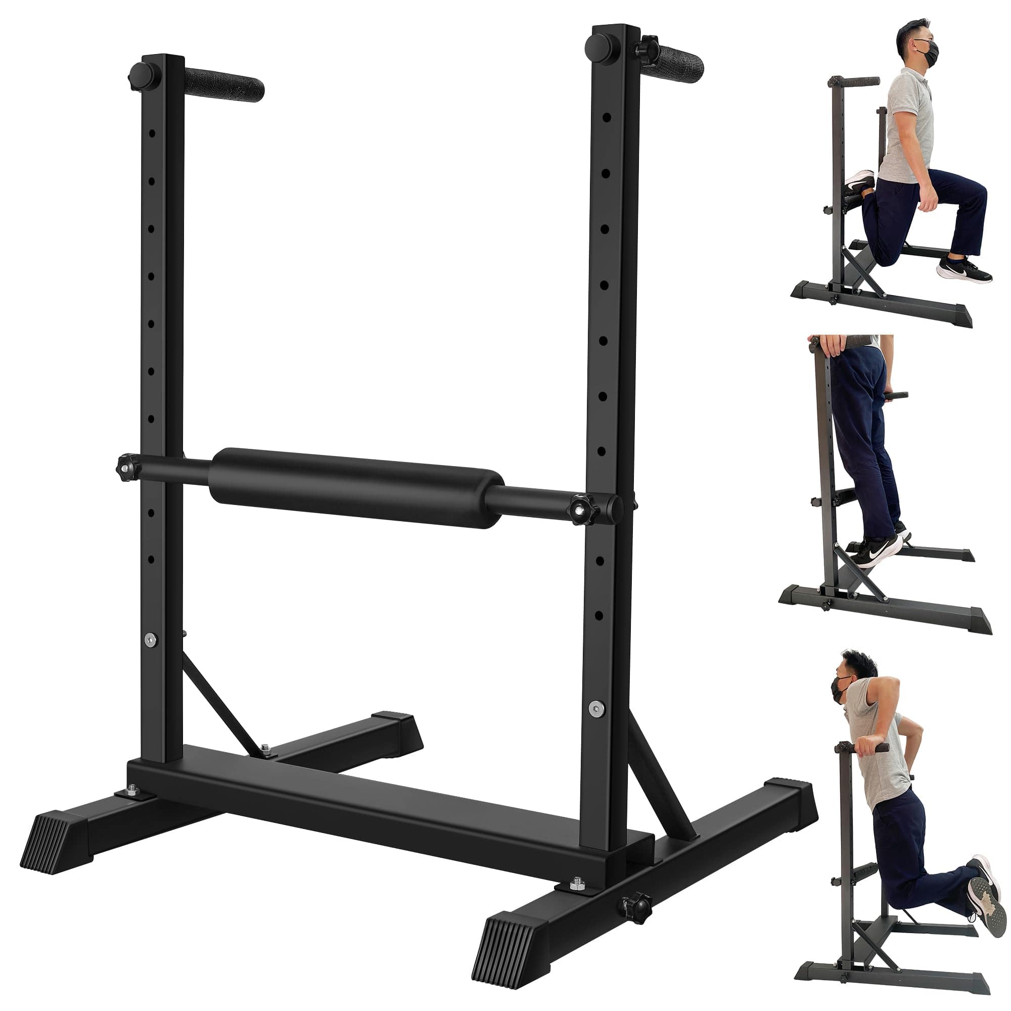 ThinkLink Electronic - in- Dip Station Bulgarian Split Squat & Raise Stand With Heavy Duty Steel Frame | Home Gym Full Body Equipment - Default