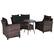 Left. Costway - 4PCS Outdoor Patio Rattan Furniture Set Cushioned Sofa Table - Dark Brown/Black.