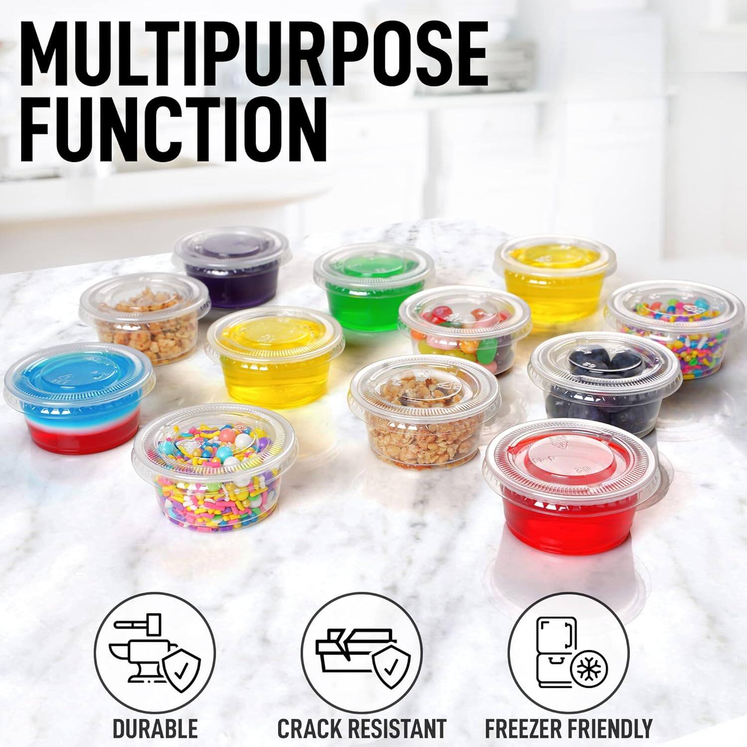 MULTIPURPOSE FUNCTION

DURABLE  
CRACK RESISTANT  
FREEZER FRIENDLY