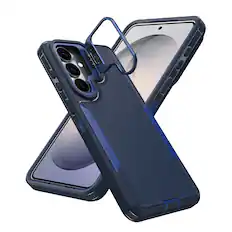 Front. Dteck - For Samsung Galaxy A37 5G/A36 5G/A56 Rugged Case, Heavy Duty Dual Layer Shockproof Lens Kickstand Drop Protection Cover - Blue.