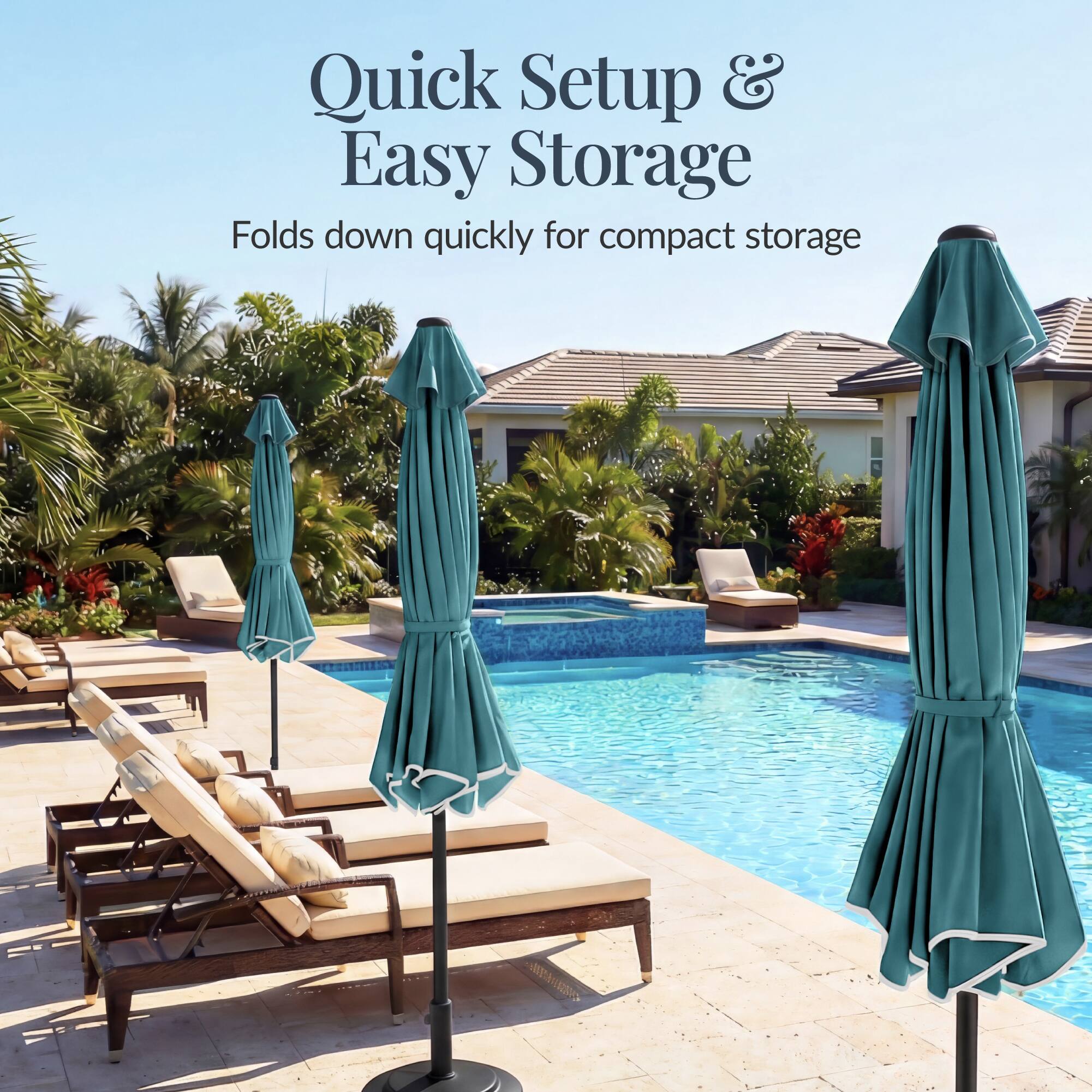 Quick Setup & Easy Storage  
Folds down quickly for compact storage