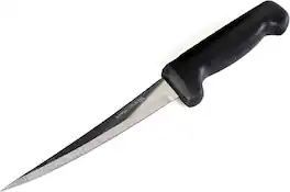 Kitchen + Home - Fillet Knife - 7" Flexible Stainless Steel Curved Boning Knife - Black