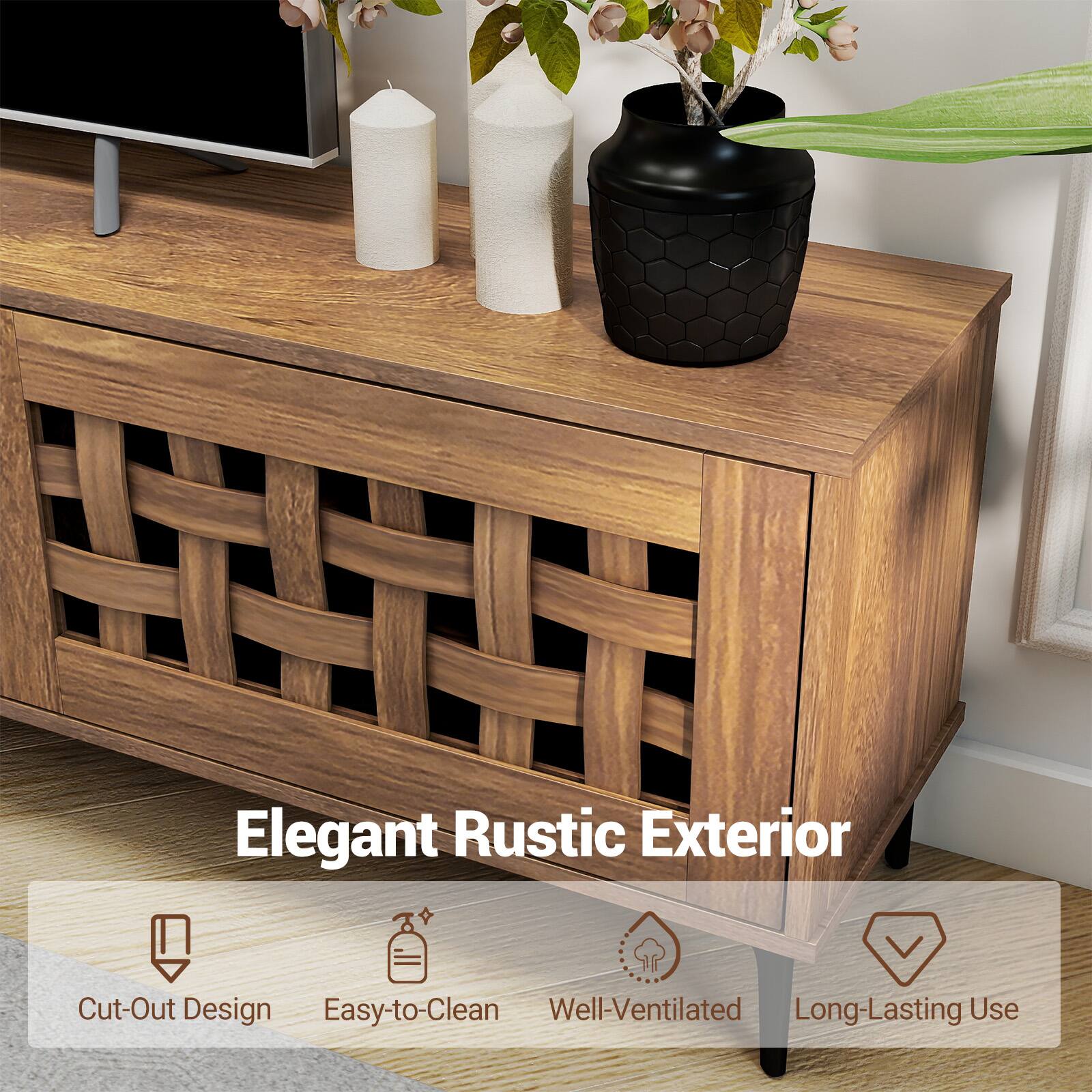 Elegant Rustic Exterior

Cut-Out Design  
Easy-to-Clean  
Well-Ventilated  
Long-Lasting Use