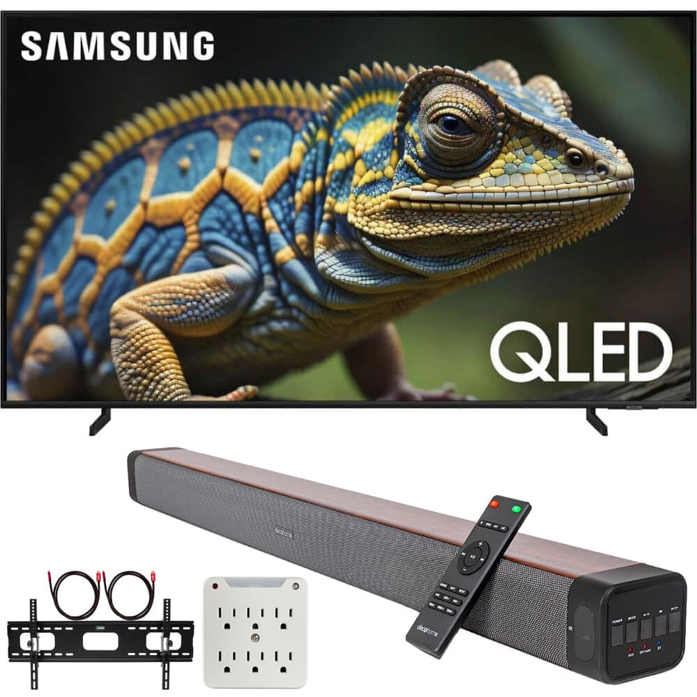 Samsung - 85" Q60D Series QLED 4K Smart TV (2024) Bundle with 60W 2.0 Channel Soundbar + TV Wall Mount Kit