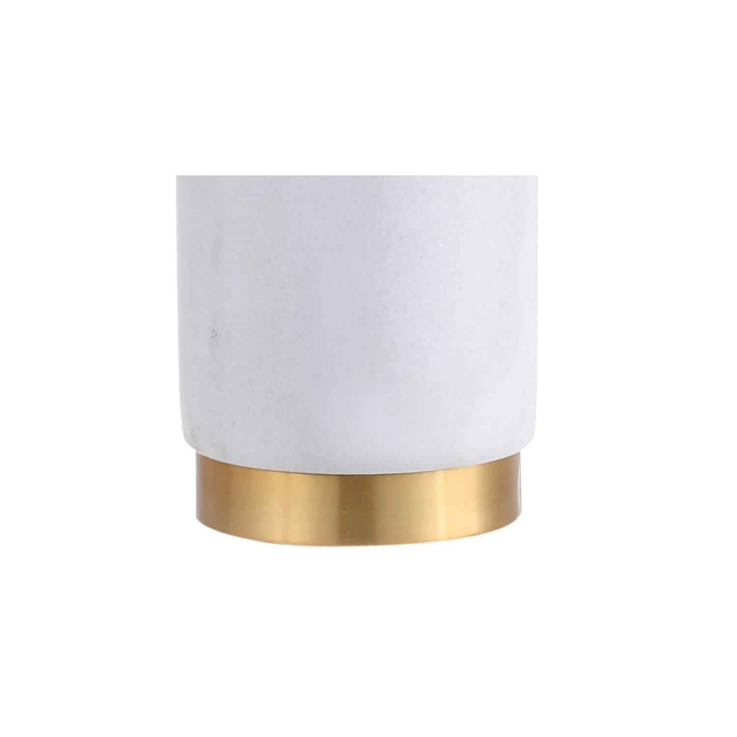 Alt View 7. Jonathan Y - Adams 23" Marble LED Table Lamp, White/Brass - White/Gold.