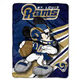 Northwest - Saint Louis Football Rams 46 x 60 inch Mickey Micro Raschel Plush Throw Blanket - Multi