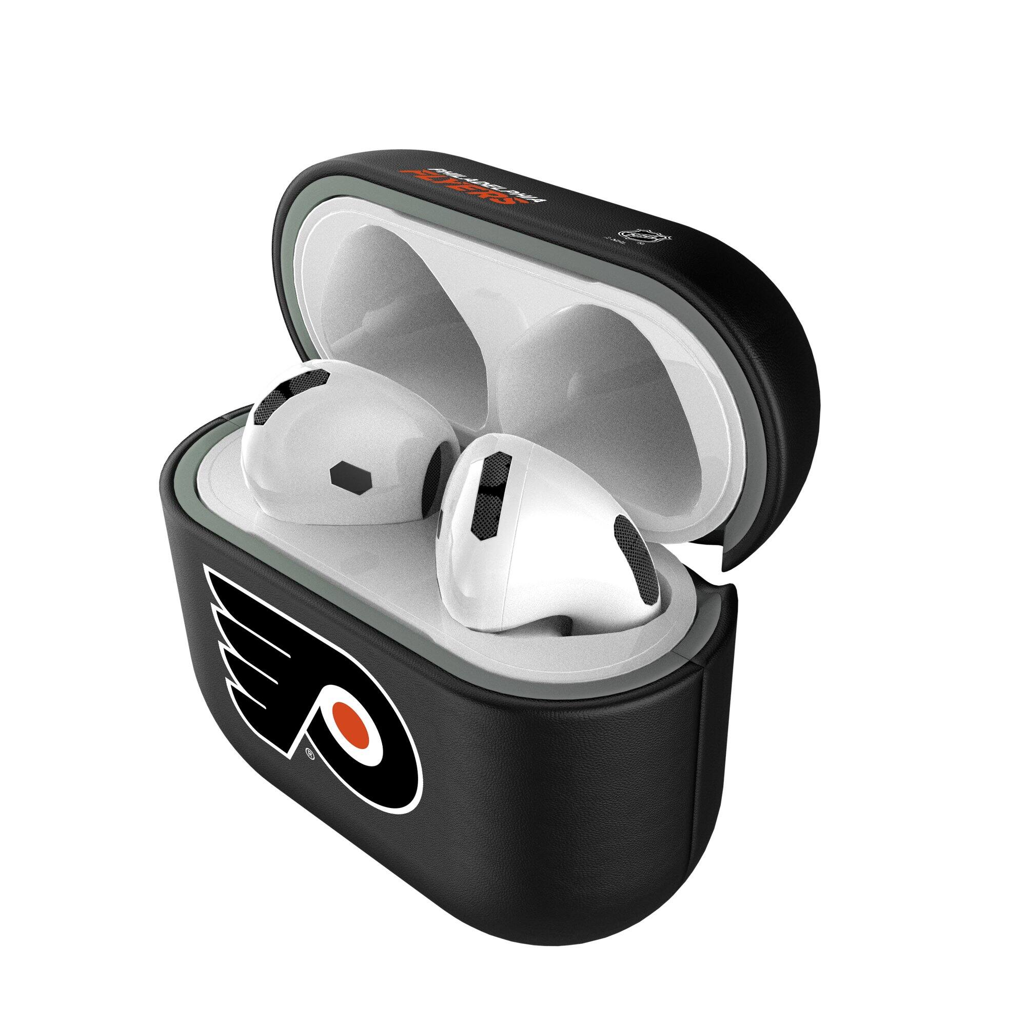 Alt View 3. Keyscaper - Philadelphia Flyers Philadelphia Flyers Insignia AirPods 4th Generation Case Cover - No Size - Black.
