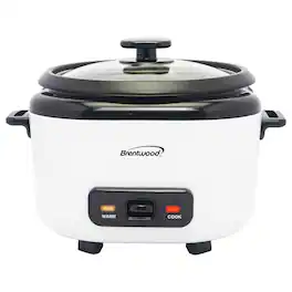 Brentwood - Rc-5016w 8-cups Uncooked/16-cups Cooked Electric Rice Cooker With Measuring Cup And Spatula - White