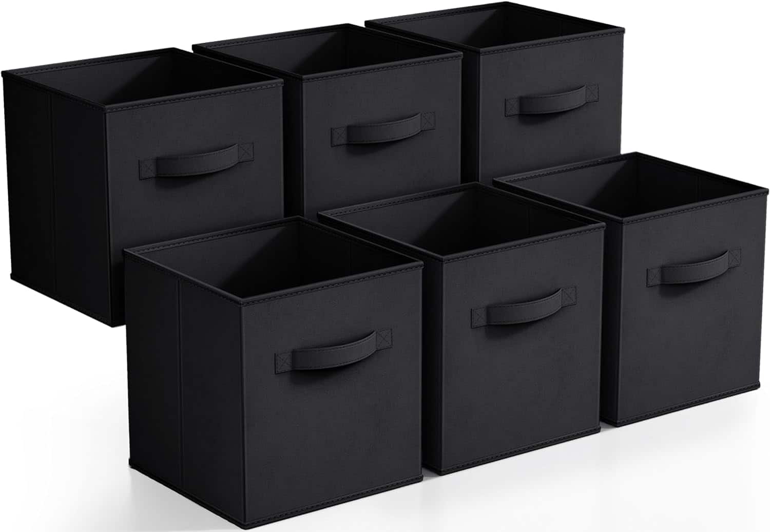 Front. Sorbus - Sorbus Foldable Storage Cubes - 6 Fabric Baskets for Organizing Pantry, Closet, Shelf, Nursery, Playroom, Toy Box, Cubby - Black.