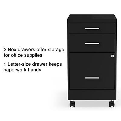 2 Box drawers offer storage for office supplies  
1 Letter-size drawer keeps paperwork handy