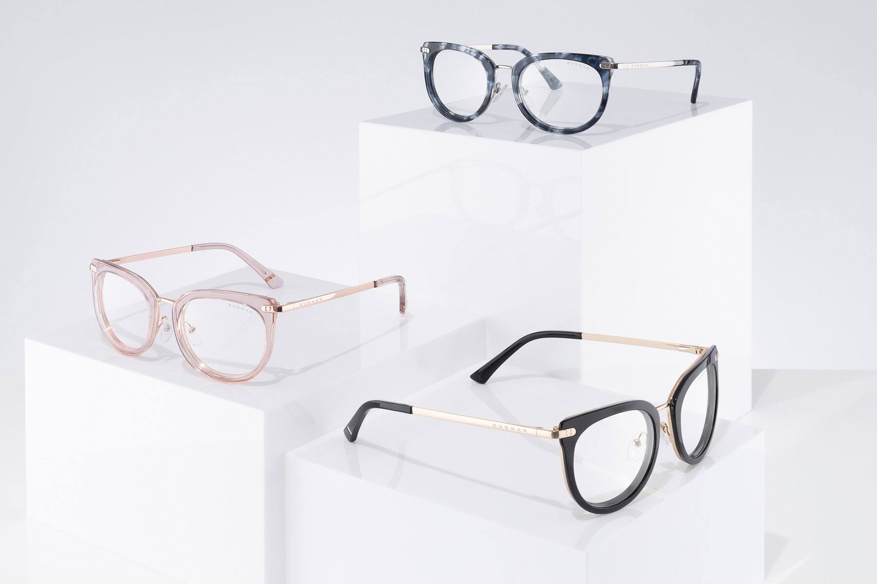 Alt View 7. GUNNAR - GUNNAR Womens Computer Glasses  -  Lahti, Rose Crystal, Clear Lens - Blue Light Blocking, Releive Dry Eye, Anti Glare - Rose Crystal.