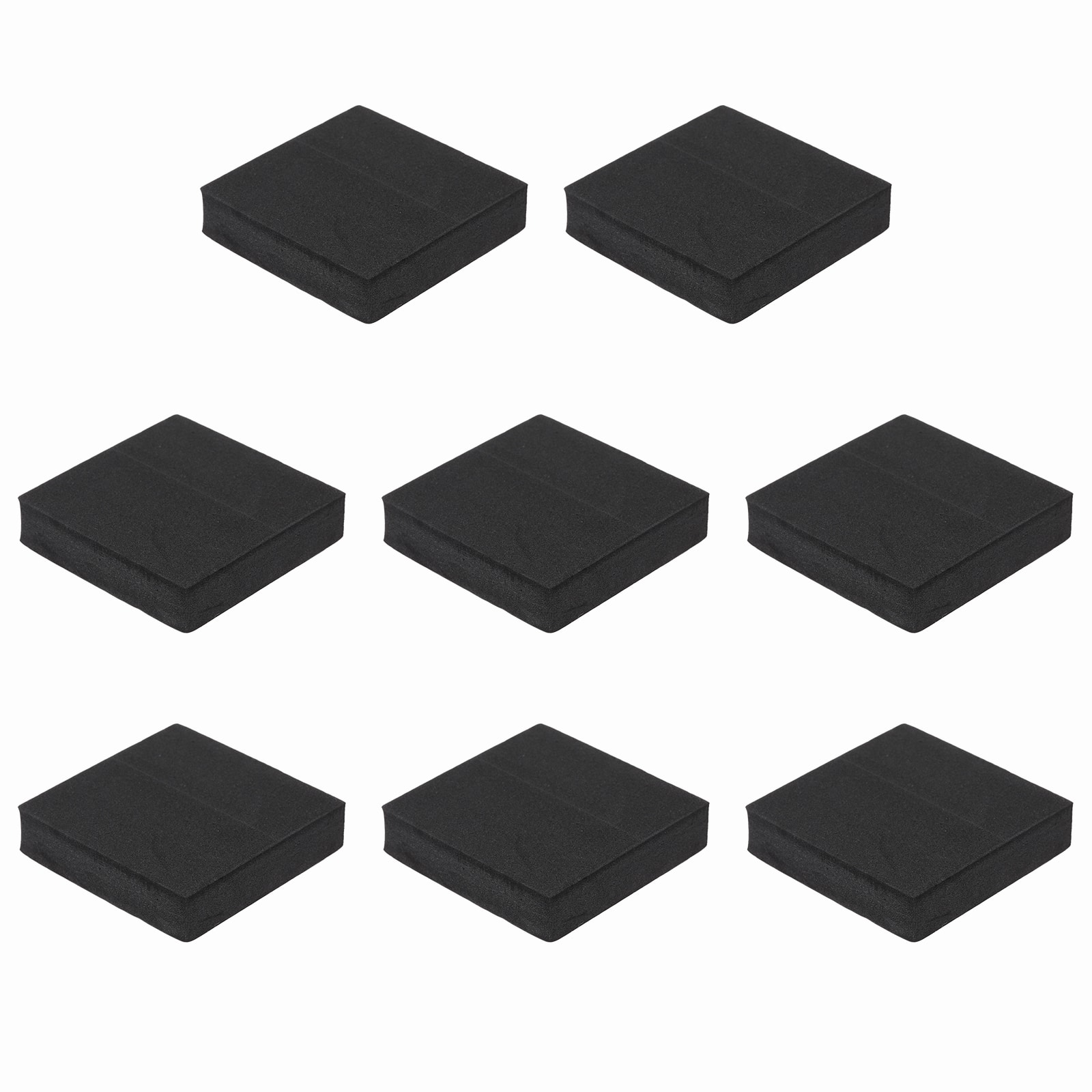Unique Bargains - Single Sided Speaker Isolation Pads 60x60x15mm Square EVA Acoustic Foam Anti-Vibration Feet for Speaker Subwoofer, 8pcs - Black