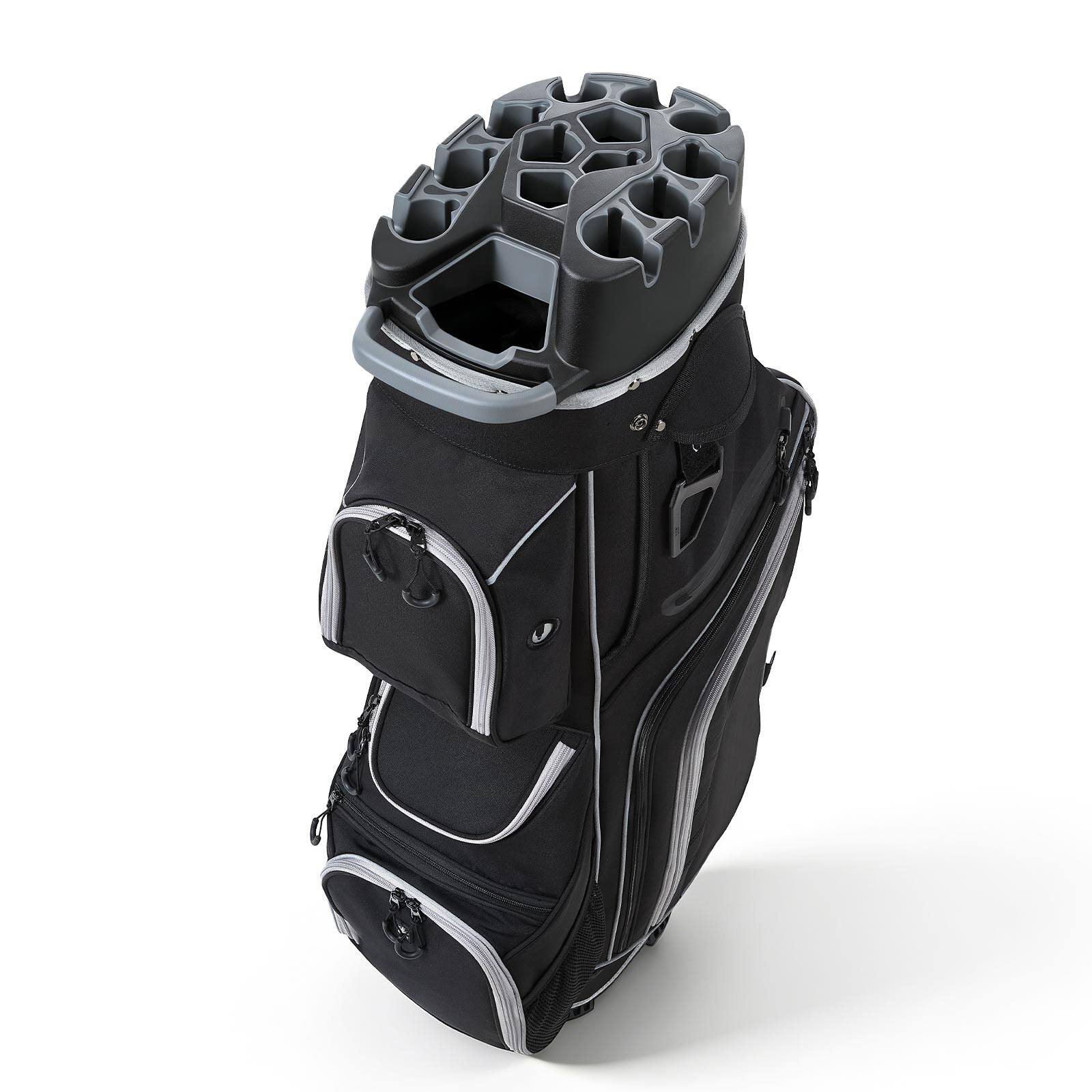 Alt View 5. VEVOR - Golf Cart Bag, 14 Way Top Divider Organizer, Golf Club Bag with Full-length Divider, Storage Pockets, Shoulder Strap - Black.