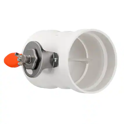 Front. Unique Bargains - 4 Inch HVAC Duct Manual Volume Damper, PVC Adjustment Flame Retardant Airflow Backdraft Damper Control for HVAC System - White.