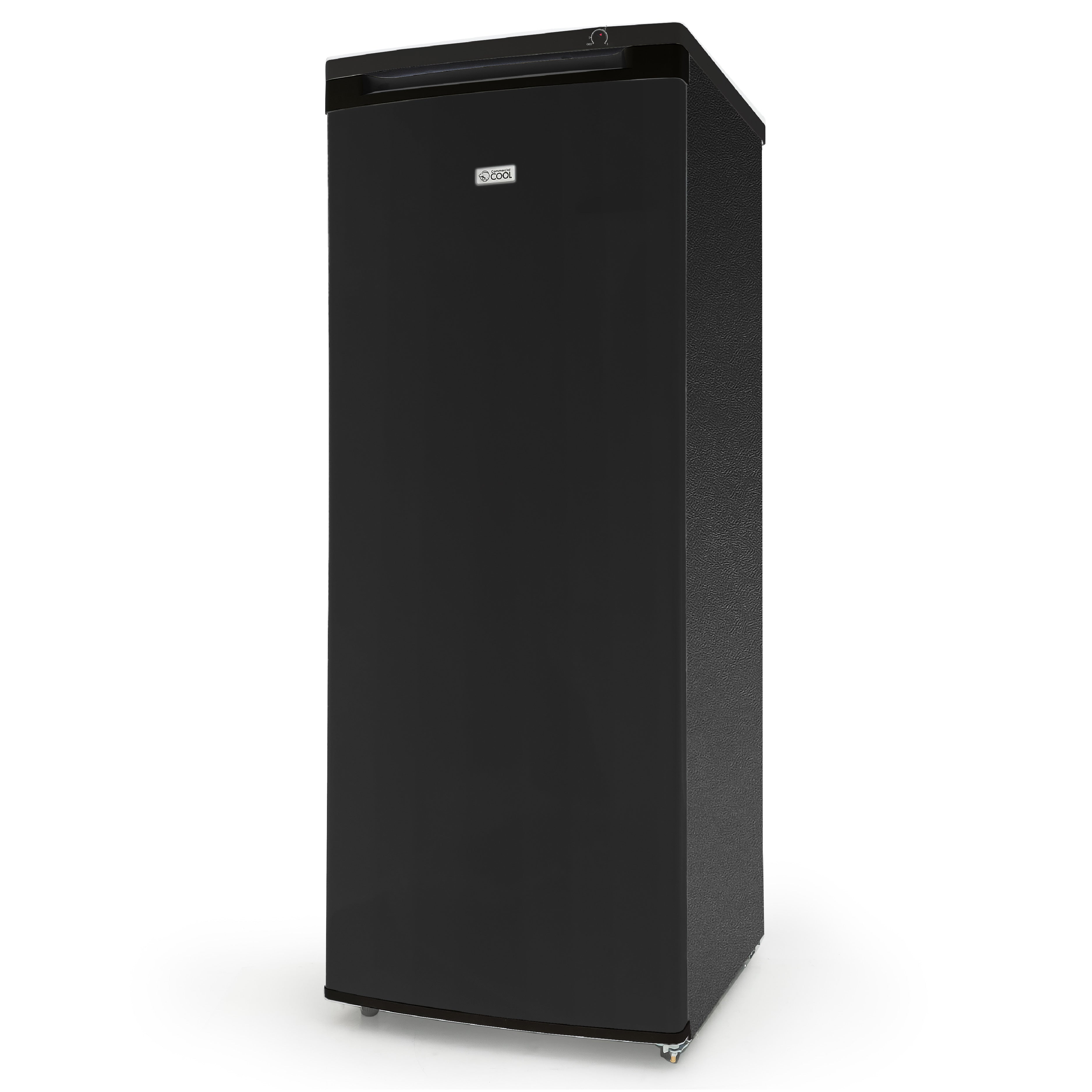 Left. Commercial Cool - Commercial Cool Upright Freezer, Stand Up Freezer 6 Cu Ft with Reversible Door, Black - Black.