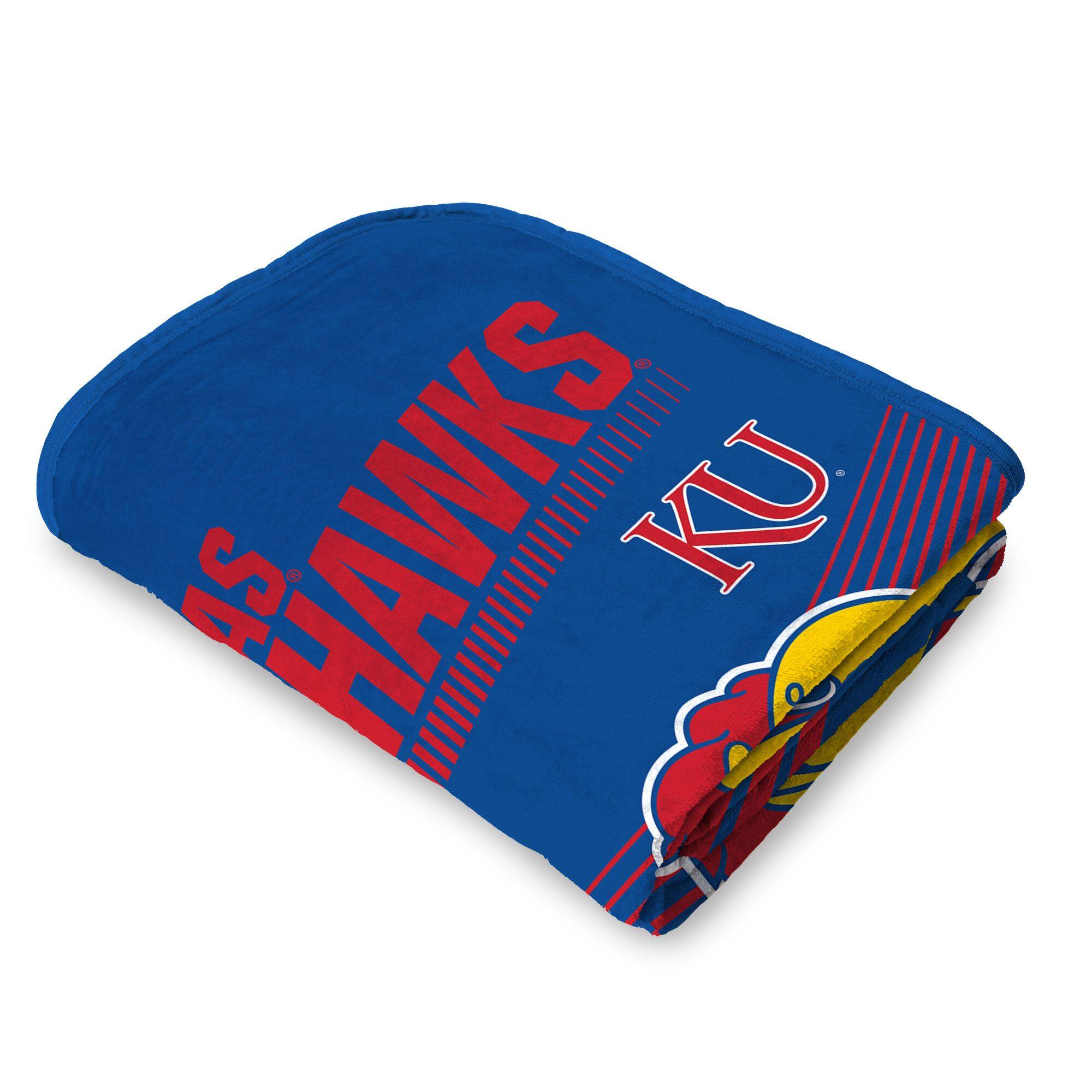 Left. Sweet Home Collection - NCAA Kansas Jayhawks 60" x 80" Raschel Throw Blanket - Blue.