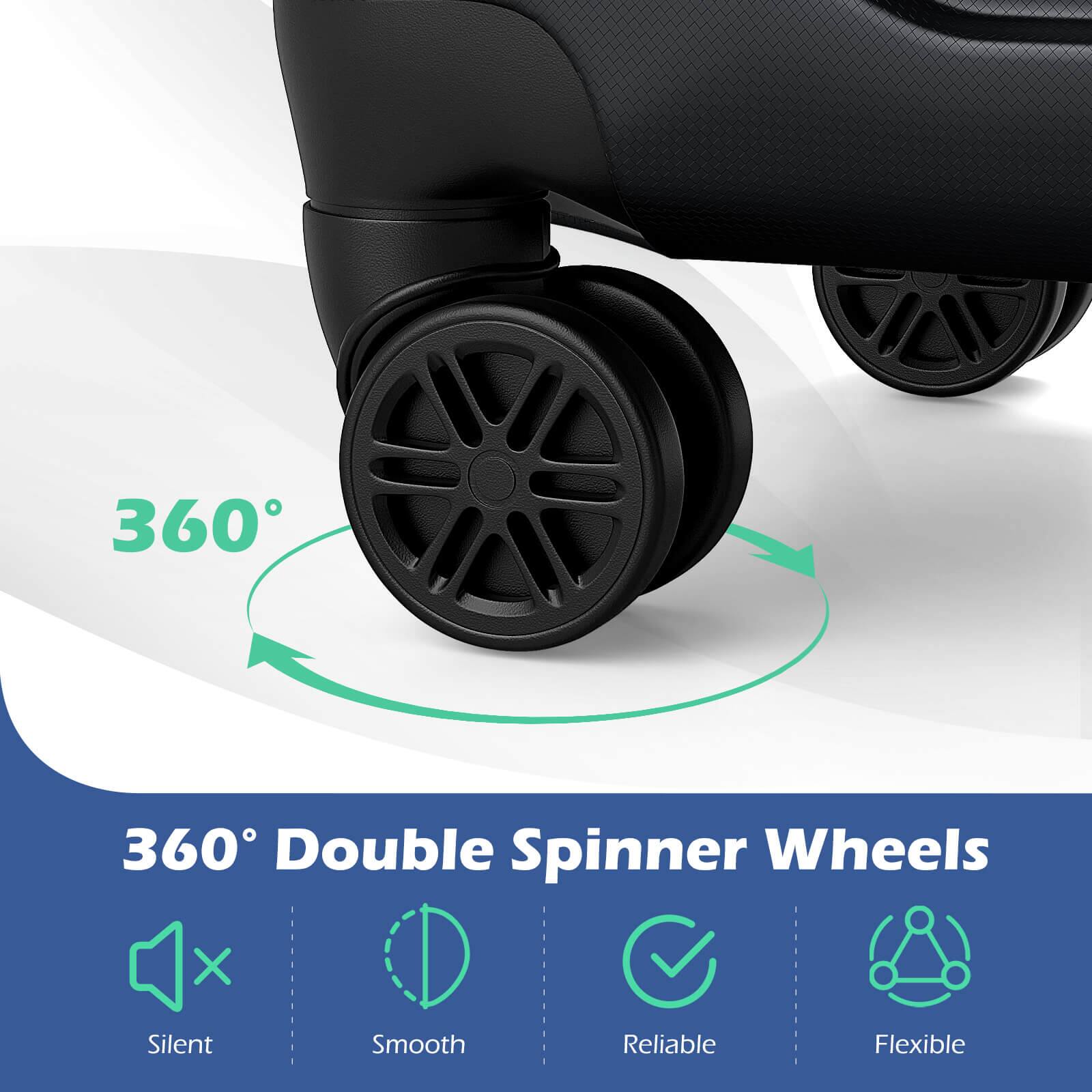 360° Double Spinner Wheels  
Silent, Smooth, Reliable, Flexible
