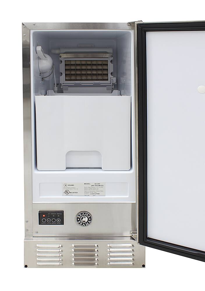 Alt View 12. Vinotemp - Brama Outdoor 14-Inch 25 Lb Freestanding Icemaker - Silver.