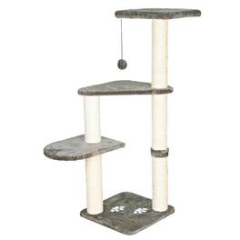 TRIXIE - Altea Plush 3-Level Cat Tree with Sisal Scratching Posts & Cat Toy - Gray