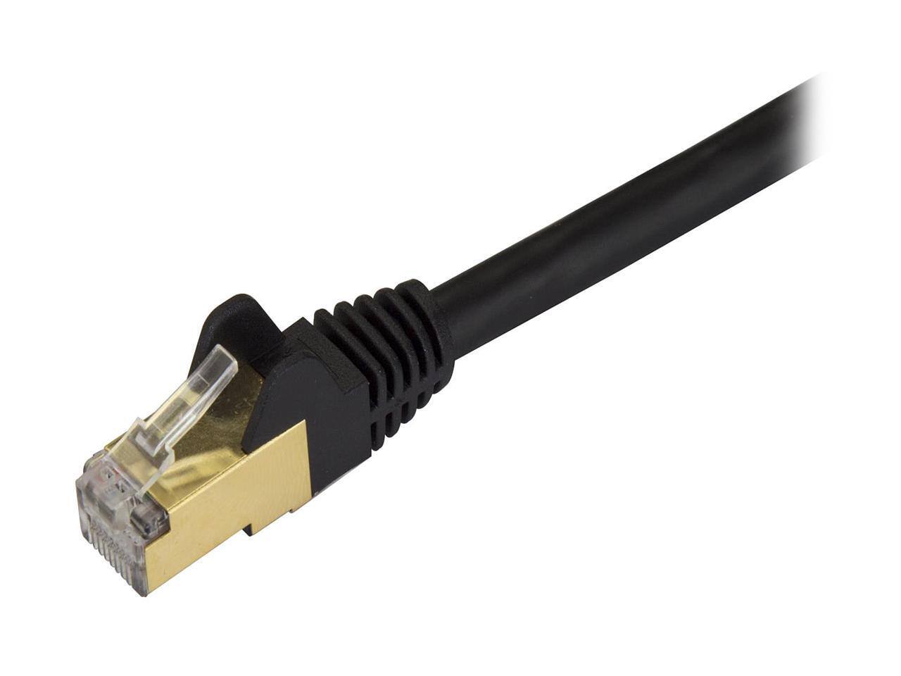 Alt View 1. StarTech.com - StarTech C6ASPAT6INBK Cat6a Shielded Patch Cable, 6 in, Black, Snagless RJ45.