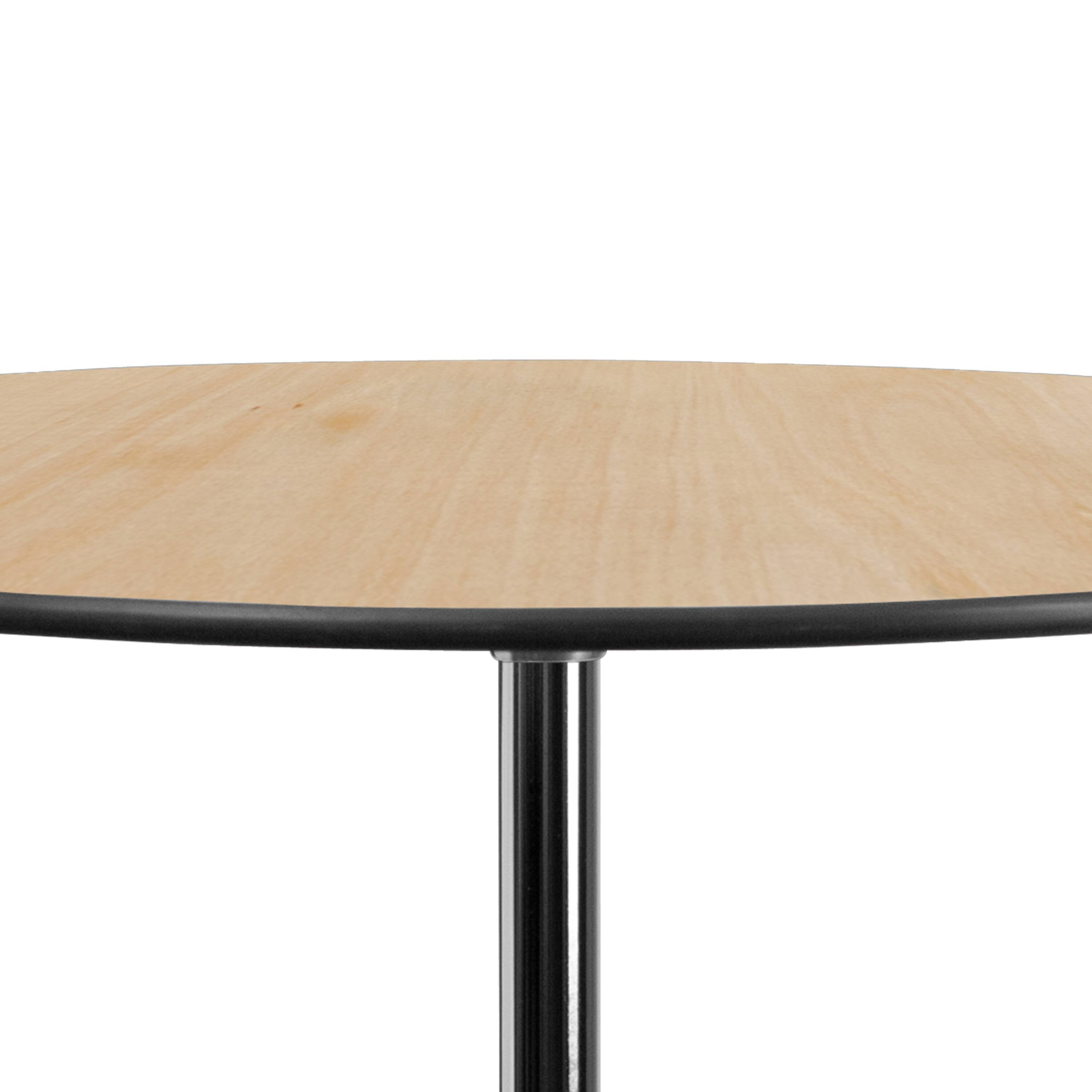 Alt View 16. Alamont Home - Lars 36" Round Wood Commercial Grade Cocktail Table with 30" and 42" Columns - Natural.