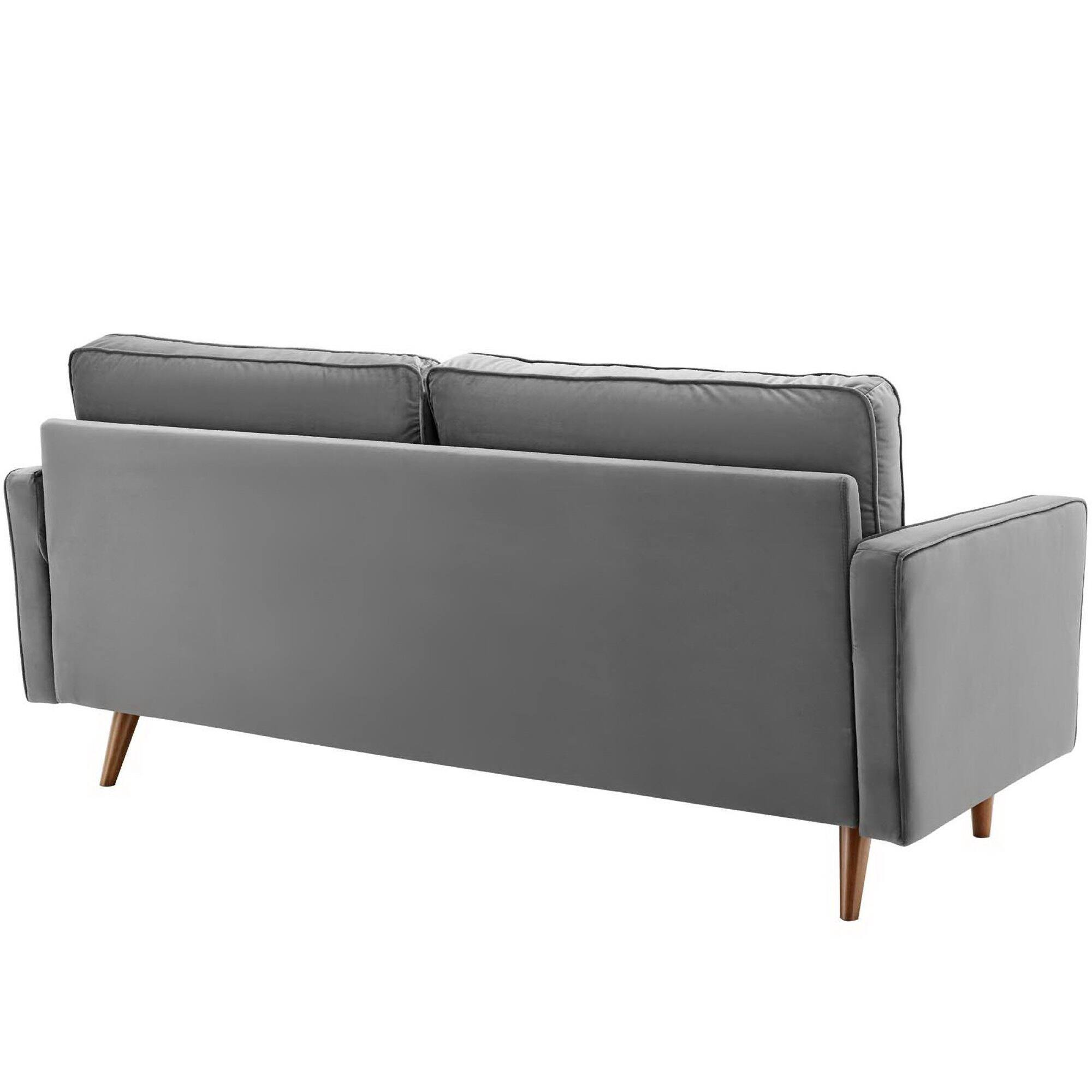Back. Modway - Valour Performance Velvet Sofa by Modway - Gray.