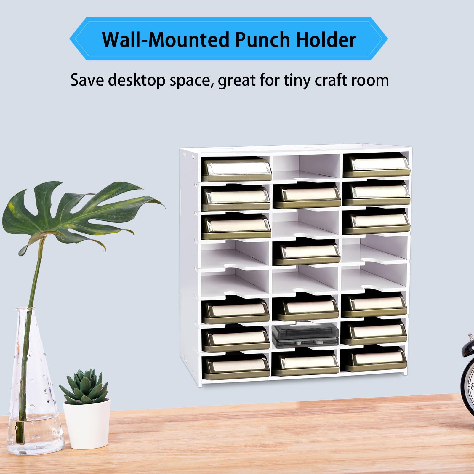 Dapper Styles 24 Slots Craft Punch Organizer Rack Wall mounted Paper ...